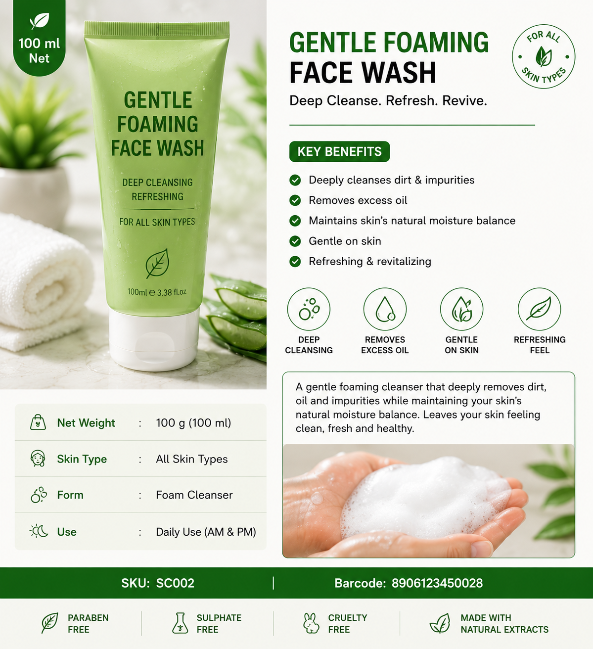 Gentle Foaming Face Was