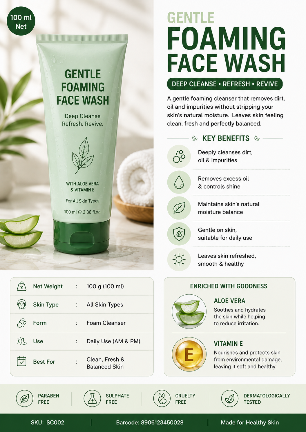 Gentle Foaming Face Was