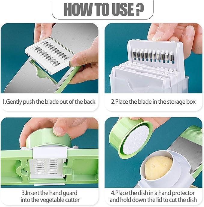 Multifunctional Stainless Steel Vegetable Slicer & Chopper