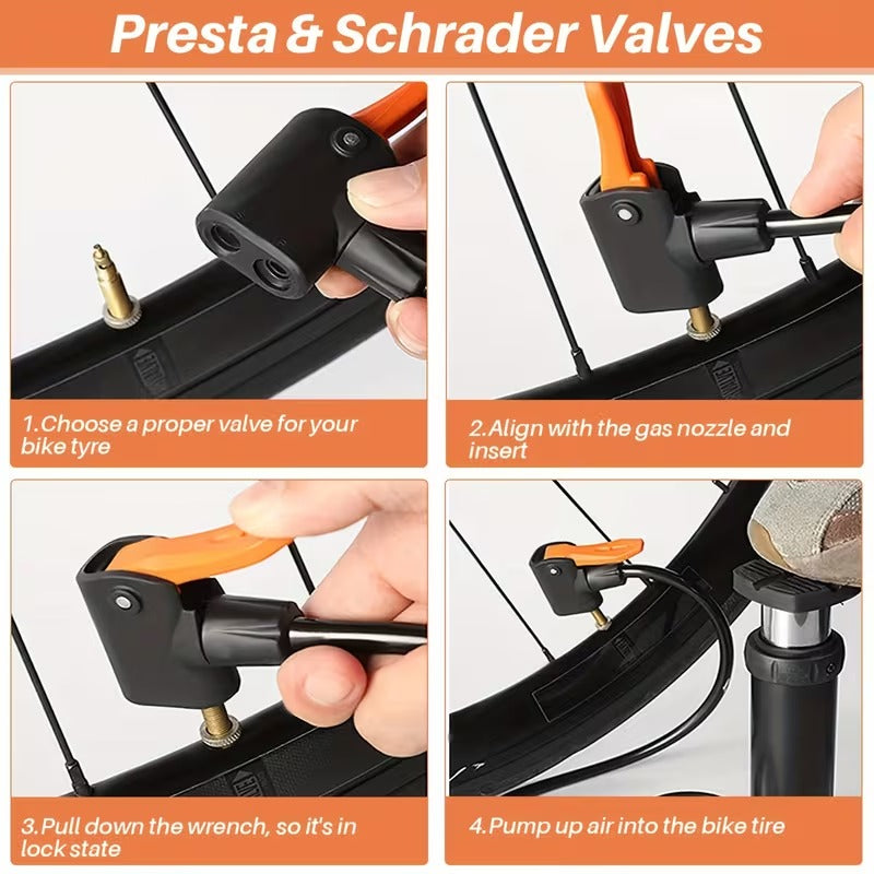 Single Cylinder Foot Air Pump with Pressure Gauge