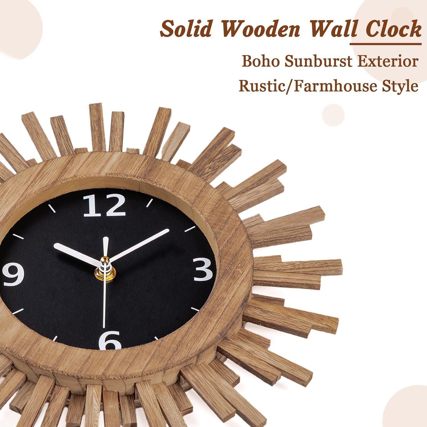 Sunburst Wooden Wall Clock
