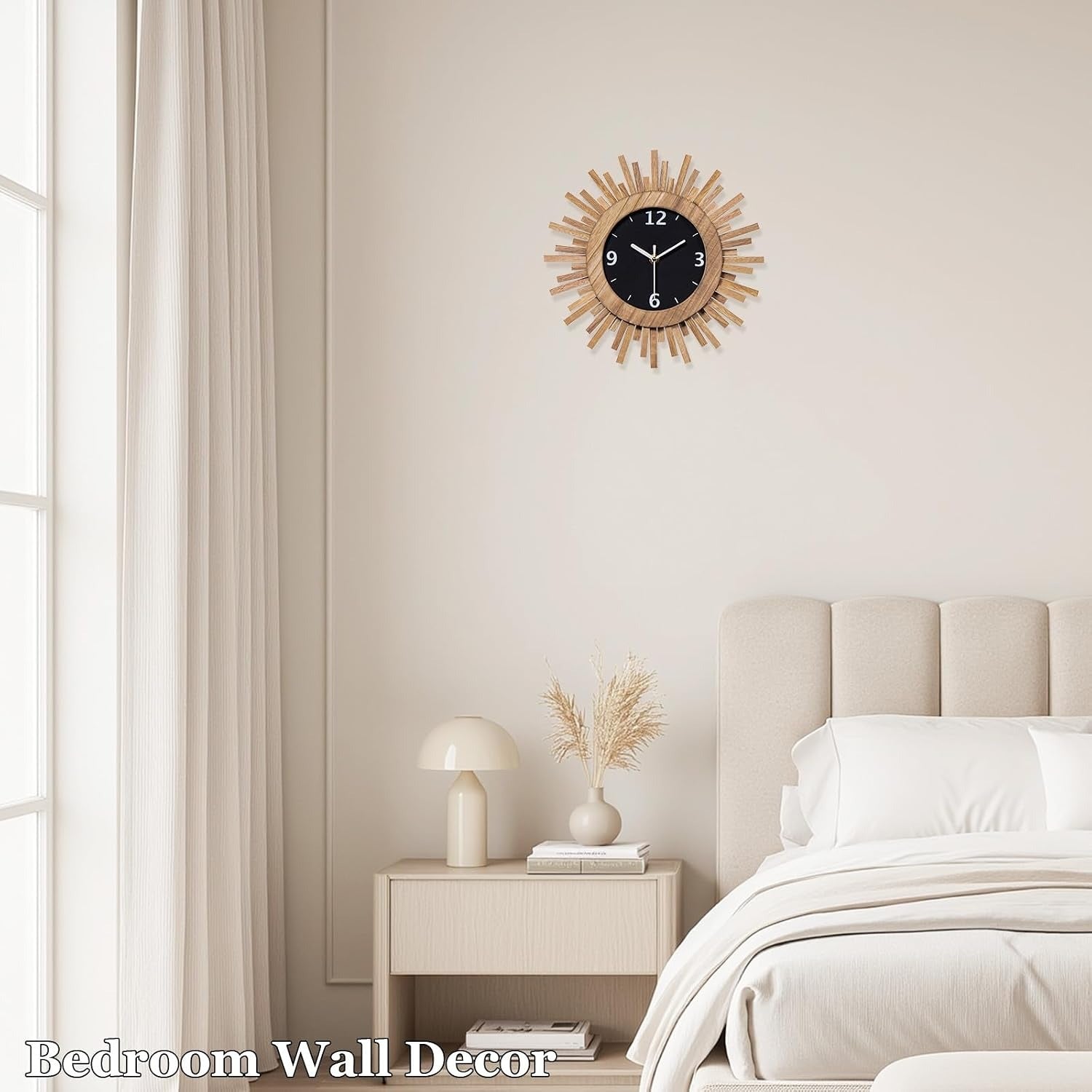 Sunburst Wooden Wall Clock