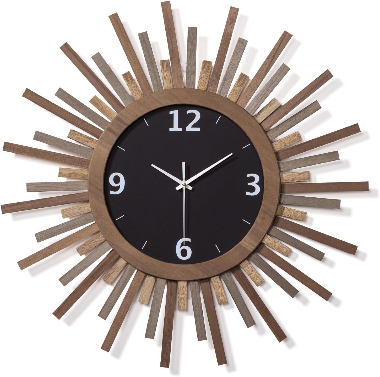 Sunburst Wooden Wall Clock