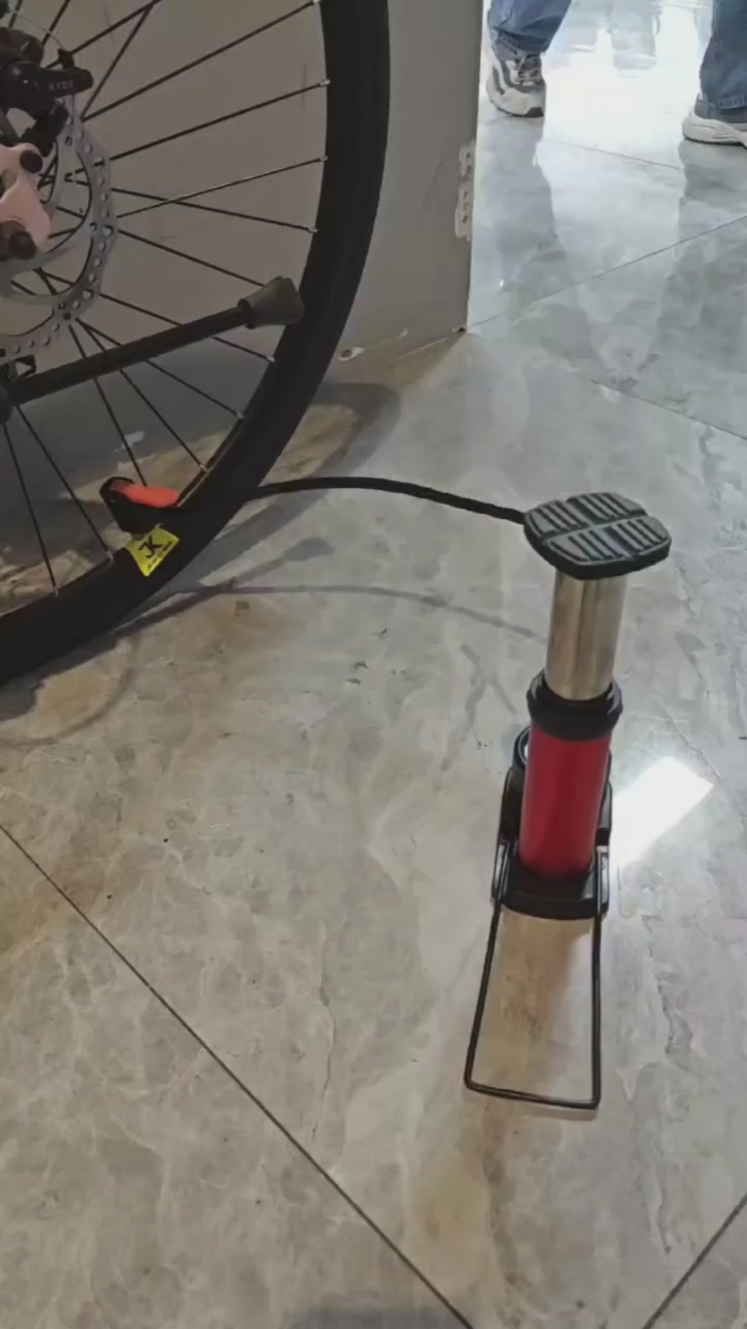 Single Cylinder Foot Air Pump with Pressure Gauge